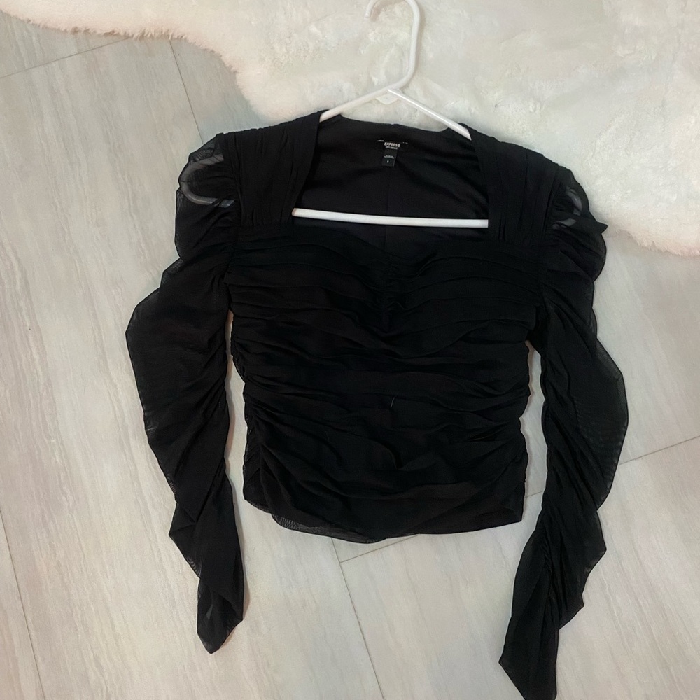 Elegant Black Ruched Top